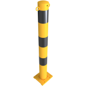 Barrier posts | detachable, removable | yellow / black |  89 mm | with 2 eyelets